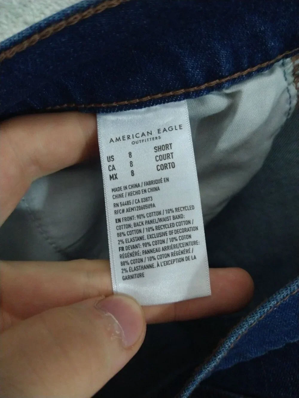 American Eagle Jeans Womens 8 Short Blue Denim Dreamy Drape Barrel Strigid Dark